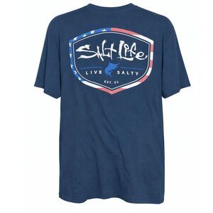 SALT LIFE AMERICAN THEMED GRAPHIC EVERYDAY COASTAL OUTDOOR CREWNECK COTTON TEE